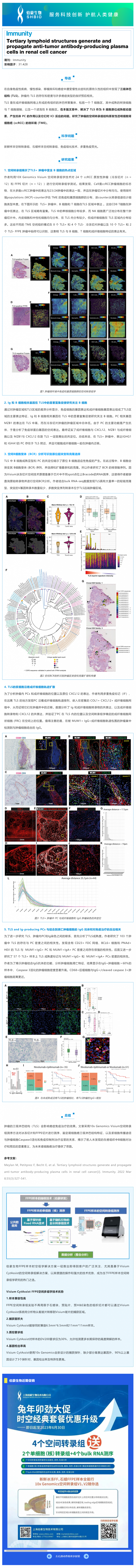 2023-05-05 全球首篇_FFPE 空間轉錄組分析揭示了腎細胞癌中三級淋巴結構抗腫瘤機制