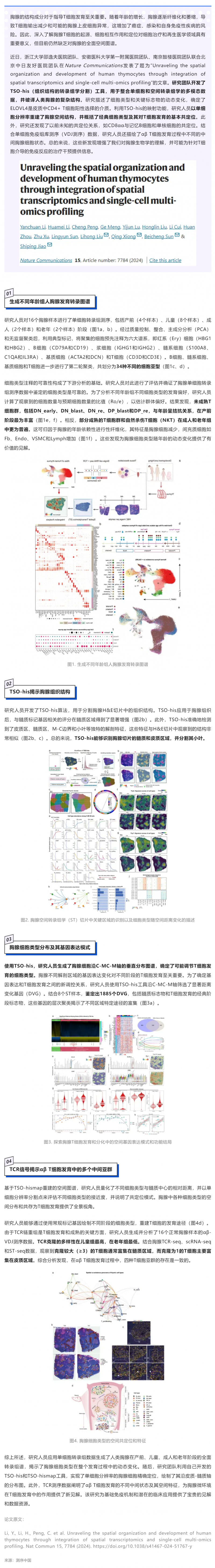 Nat Commun| 空間轉錄組學和單細胞多組學整合分析構建人類胸腺細胞發育空間圖譜